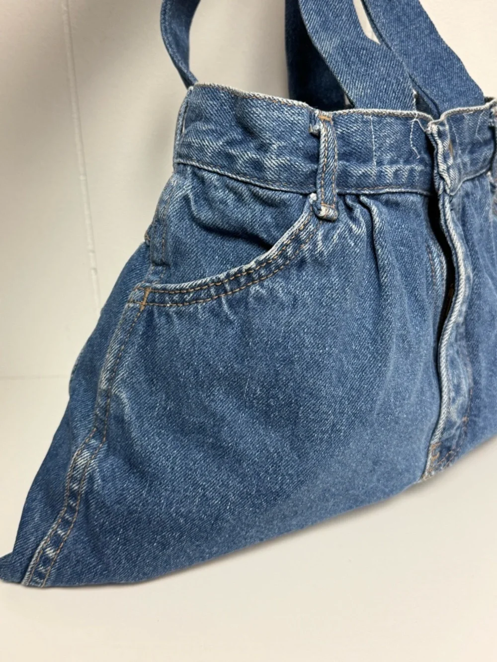 Upcycled Denim Tote bag (Vintage Brittania Jeans) Shoulder Bag - Picture 7 of 12